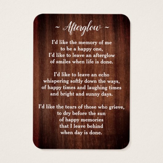 葬儀素朴記念悔やみや弔慰写真祈りの言葉カード (裏面)