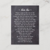 葬儀素朴3写真石板記念祈りの言葉カード コーリングカード (裏面)