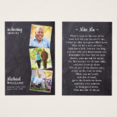 葬儀素朴3写真記念祈りの言葉カード (正面&裏面)