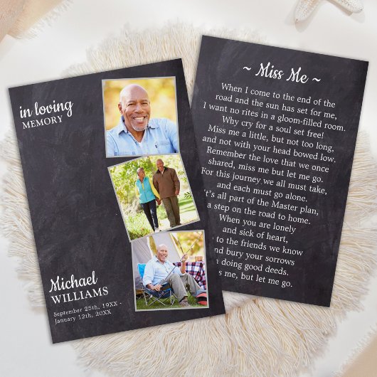 葬儀素朴3写真記念祈りの言葉カード