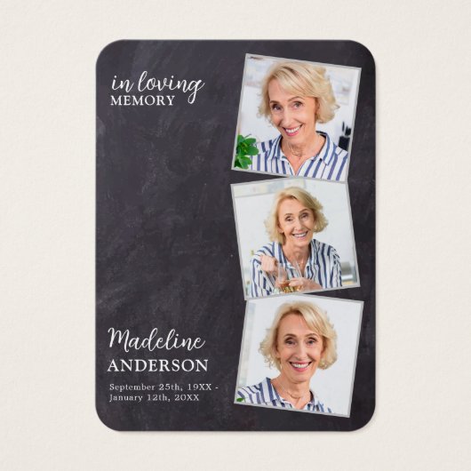 葬儀素朴3写真詩記念祈りの言葉カード (正面)