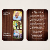 葬儀素朴3写真詩記念祈りの言葉カード (正面&裏面)