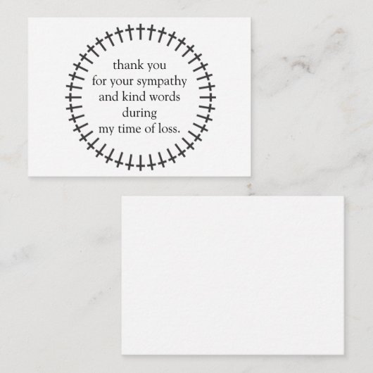 葬儀縁どの後の十字架のサンキューカード ノートカード (正面/裏面)