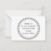 葬儀縁どの後の十字架のサンキューカード ノートカード (正面)