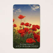 葬儀美しいケシの祈りの言葉共感カード (正面)