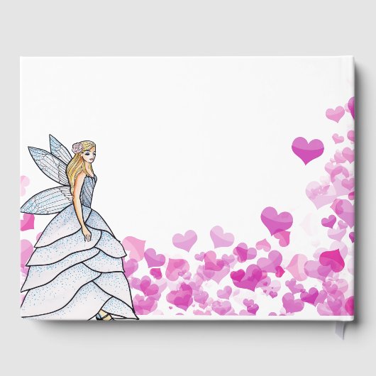 葬儀美しい女の子フェアリープリンセスピンク ゲストブック (裏面)