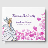 葬儀美しい女の子フェアリープリンセスピンク ゲストブック (正面)