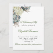 葬儀記念お祝いライフフローラ写真 招待状 (正面)