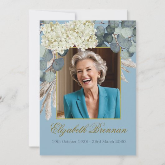 葬儀記念お祝いライフフローラ写真 招待状 (裏面)