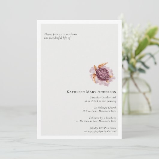 葬儀記念お祝い 招待状 (スタンド正面)