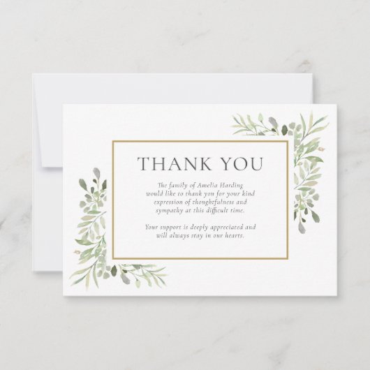 葬儀記念の水色の紅葉 サンキューカード (正面)