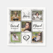 葬儀記念エレガント個人写真コラージュ スタンダードカクテルナプキン (正面)