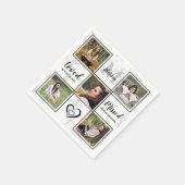 葬儀記念エレガント個人写真コラージュ スタンダードカクテルナプキン (角)