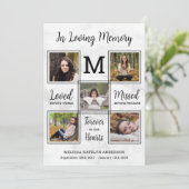 葬儀記念カスタム悔やみや弔慰5写真コラージュ サンキューカード (スタンド正面)