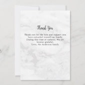 葬儀記念カスタム悔やみや弔慰5写真コラージュ サンキューカード (裏面)