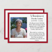 葬儀記念カードまたは記念記念カード ポストカード (正面/裏面)