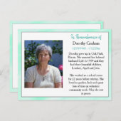 葬儀記念カードまたは記念記念カード ポストカード (正面/裏面)