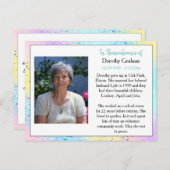 葬儀記念カードまたは記念記念カード ポストカード (正面/裏面)