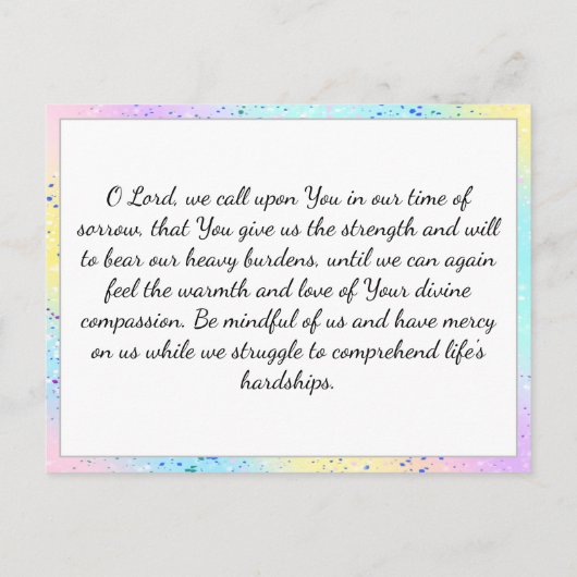 葬儀記念カードまたは記念記念カード ポストカード (裏面)