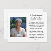 葬儀記念カードまたは記念記念カード ポストカード (正面/裏面)