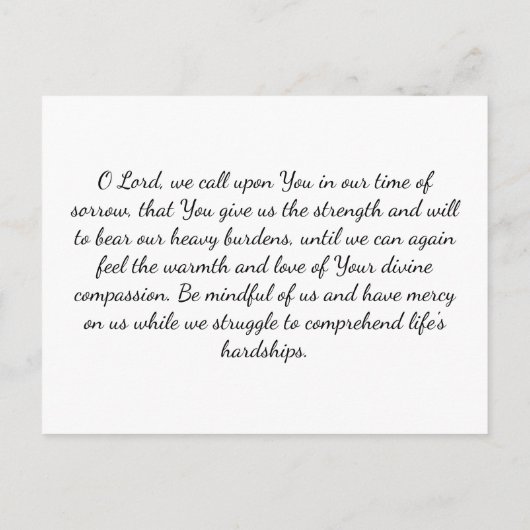 葬儀記念カードまたは記念記念カード ポストカード (裏面)