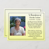 葬儀記念カードまたは記念記念カード ポストカード (正面/裏面)