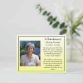 葬儀記念カードまたは記念記念カード ポストカード (スタンド正面)