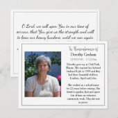 葬儀記念カードまたは記念記念カード ポストカード (正面/裏面)