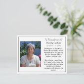 葬儀記念カードまたは記念記念カード ポストカード (スタンド正面)