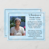 葬儀記念カードまたは記念記念カード ポストカード (正面/裏面)