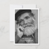 葬儀記念クラシックのシンプル写真とメッセージ サンキューカード (正面)