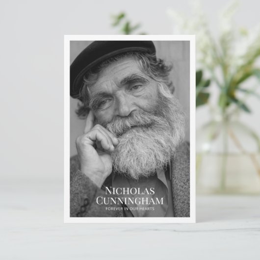 葬儀記念クラシックのシンプル写真とメッセージ サンキューカード (スタンド正面)