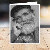 葬儀記念クラシックのシンプル写真とメッセージ サンキューカード