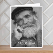 葬儀記念クラシックのシンプル写真とメッセージ サンキューカード