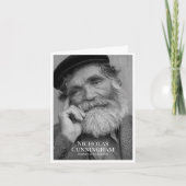 葬儀記念クラシックのシンプル写真とメッセージ サンキューカード (正面)