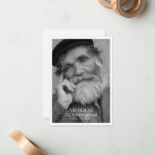 葬儀記念クラシックのシンプル写真とメッセージ ノートカード (正面/裏面インサイチュ)