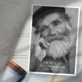 葬儀記念クラシックのシンプル写真とメッセージ ノートカード