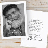 葬儀記念クラシックシンプルフォト祈りの言葉カード 名刺