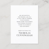 葬儀記念クラシックシンプルフォト祈りの言葉カード 名刺 (裏面)