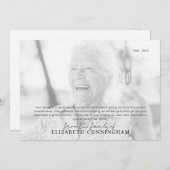 葬儀記念シンプルの写モダン真 サンキューカード (正面/裏面)