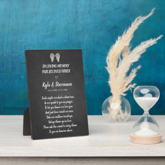 葬儀記念チョーク黒板効果親愛品 フォトプラーク (側面)