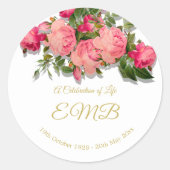 葬儀記念バラお祝い ラウンドシール (正面)