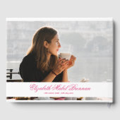 葬儀記念バラホワイトオーバーレイシンプル写真 ゲストブック (裏面)