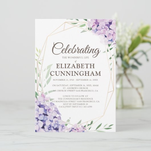 葬儀記念フローラフラワージオメトリックウッド 招待状 (スタンド正面)