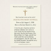 葬儀記念フローラ宗教祈りの言葉カード (裏面)