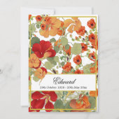 葬儀記念フローラ金ゴールドお祝い 招待状 (正面)