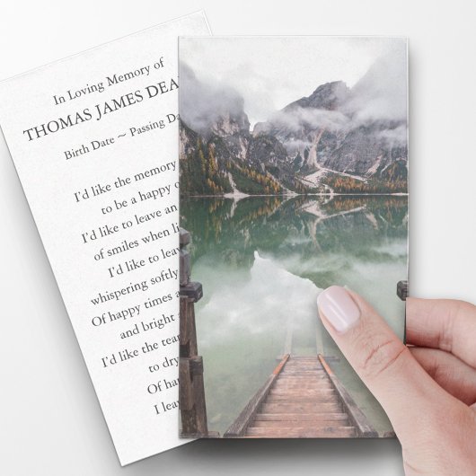 葬儀記念マウンテン祈りの言葉共感表 名刺