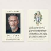 葬儀記念メアリー祈りの言葉ホリーカード (正面&裏面)