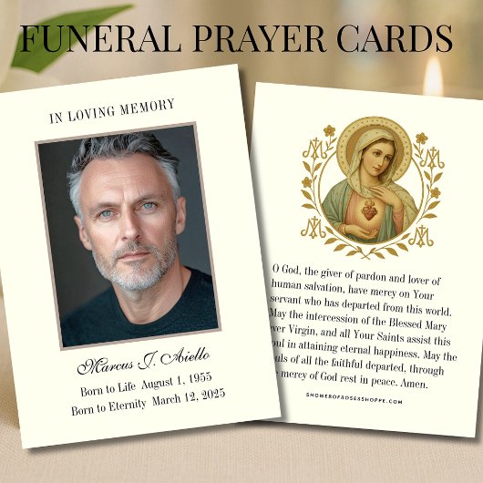 葬儀記念メアリー祈りの言葉写真