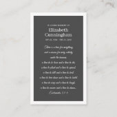 葬儀記念モダンとシンプル写真 名刺 (裏面)